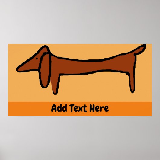 Poster Dachshund, modifier le texte, (Devant)