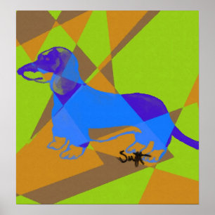 Poster Dachshund ou teckel