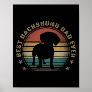 Poster Dachshund Papa Jamais Drôle Dons De Fête des pères