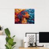 Poster Dachshund Quitter Art Portrait Chien (Bureau à domicile)