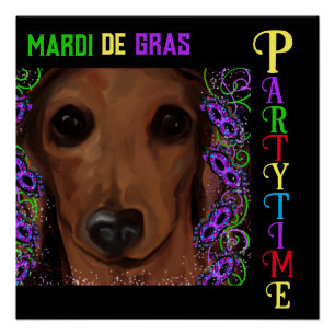 Poster Dachshund Rouge      
