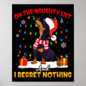 Poster Dachshund Santa On The Naughty List Dachshund Chri (Devant)