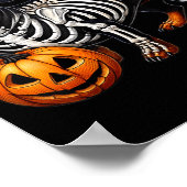 Poster Dachshund squelette Jack O Lantern Drôle de chien (Coin)