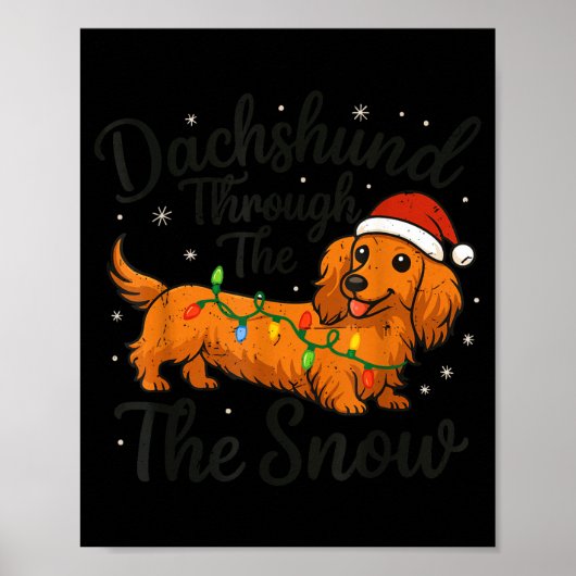 Poster Dachshund Through The Snow Christmas Pajama Toddle (Devant)