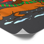 Poster Dachshund Through The Snow Funny Christmas Wiener  (Coin)