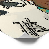 Poster Dachshunds, Guitare et Matisse (Coin)