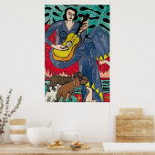Poster Dachshunds, Guitare et Matisse (Cuisine)
