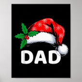Poster Dad Christmas Family Pajamas Matching Santa Hat Ou (Devant)