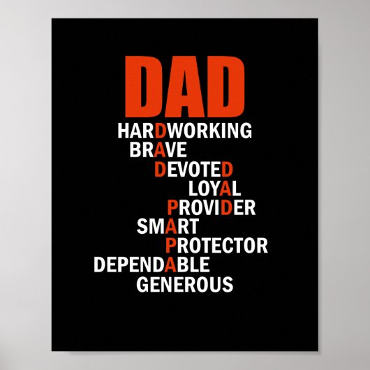 Poster Dad Crossword Puzzle Father's Day Love Word (Devant)