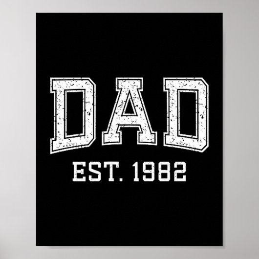 Poster Dad Est 1982 Dad D Fathers Day Ized  (Devant)