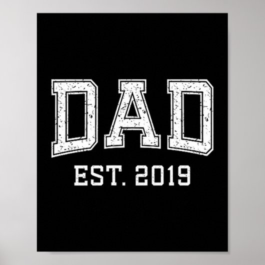 Poster Dad Est 2019 Dad D Fathers Day Ized  (Devant)