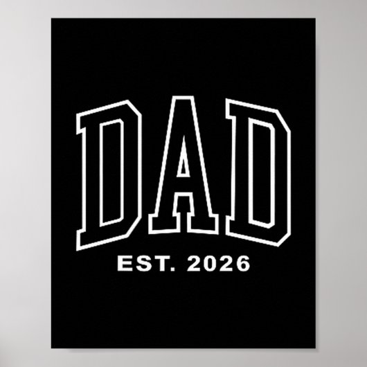 Poster Dad Est 2026 Pregnancy Announcement For Dad Men Fa (Devant)