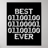 Poster Dad Ever In Binary Code Software Engineer Father G (Devant)