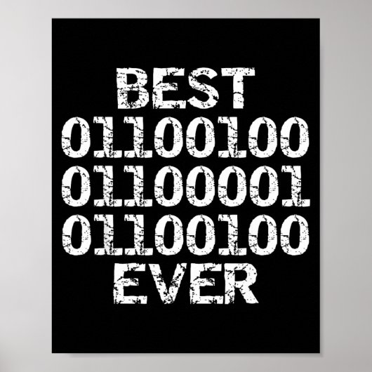 Poster Dad Ever In Binary Code Software Engineer Father G (Devant)