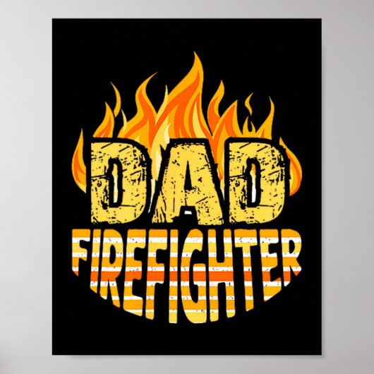 Poster Dad Firefighter Fireman Gift Proud Firefighter Quo (Devant)