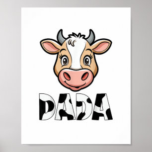 Poster Dada Cow Imprimer Vache Motif Fête des pères
