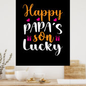 Poster Daddy Cadeau Heureux Fils de Papa chanceux (Cuisine)
