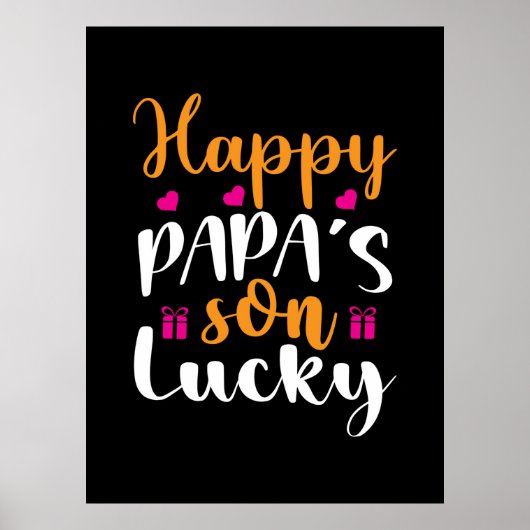 Poster Daddy Cadeau Heureux Fils de Papa chanceux (Devant)