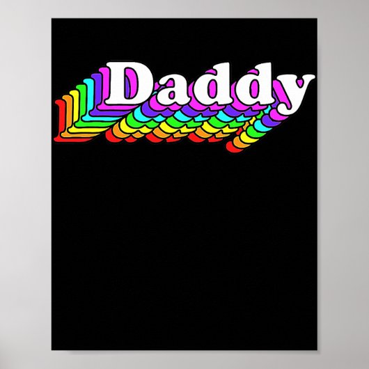 Poster Daddy Gay Daddy Bear Retro LGBT Rainbow LGBTQ (Devant)