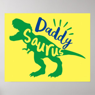 Poster Daddy Saurus T-Rex Silhouette