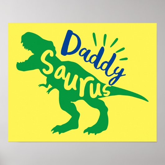 Poster Daddy Saurus T-Rex Silhouette (Devant)