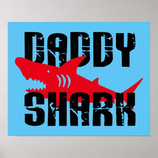 Poster Daddy Shark Worn Graphic (Devant)
