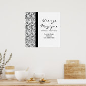 Poster d'affaires Black Damask Tanning Salon (Cuisine)