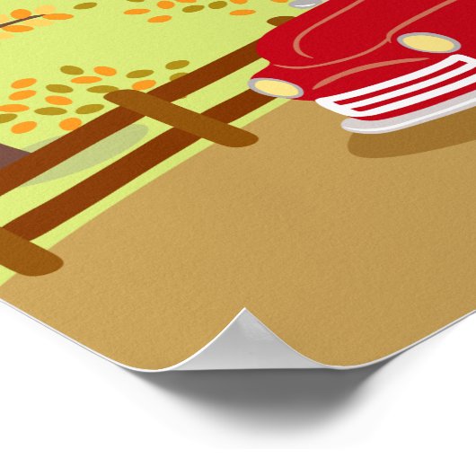 Poster d'affichage de l'automne du Labrador et du  (Coin)