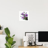 Poster d'affiche d'art à fleurs violet (Bureau à domicile)