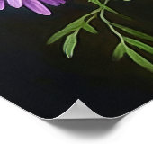 Poster d'affiche d'art à fleurs violet (Coin)