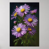 Poster d'affiche d'art à fleurs violet (Devant)