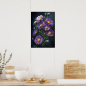Poster d'affiche d'art à fleurs violet (Cuisine)