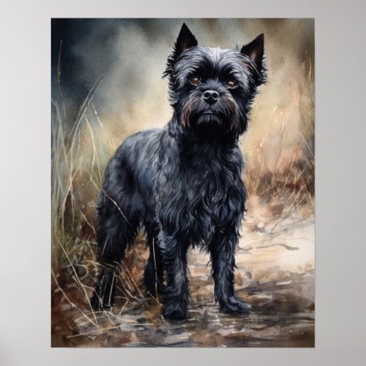 Poster d'affiche d'art de chien Affenpinscher (Devant)