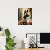 Poster d'affiche d'art de chien malinois (Bureau à domicile)
