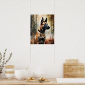 Poster d'affiche d'art de chien malinois (Cuisine)