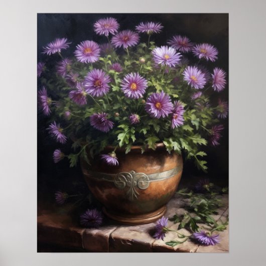 Poster d'affiche d'art en fleurs mauve (Devant)