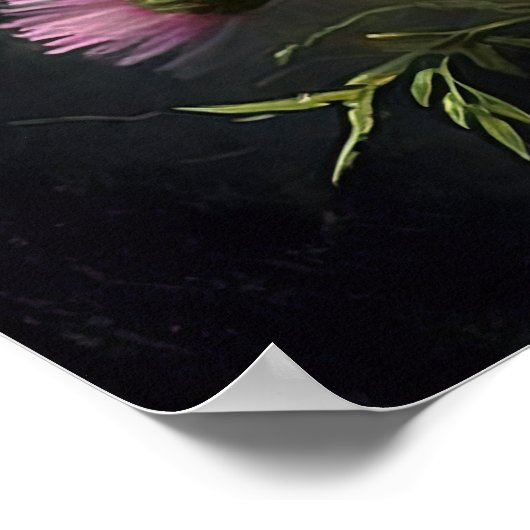 Poster d'affiche d'art rose Aster (Coin)