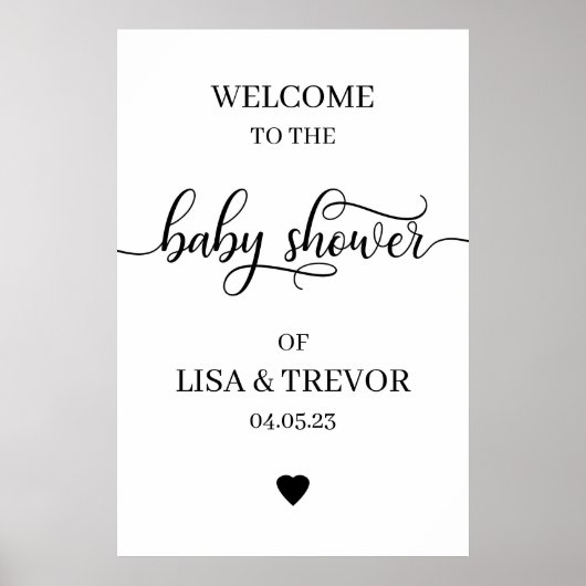 Poster d'Affiche de bienvenue Baby shower moderne  (Devant)