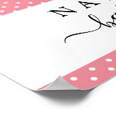 Poster d'Affiche de bienvenue Baby shower rose Elé (Coin)