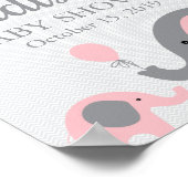 Poster d'Affiche de bienvenue Baby shower rose Elé (Coin)