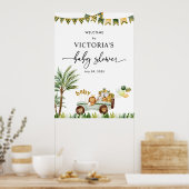 Poster d'Affiche de bienvenue Baby shower Safari C (Cuisine)