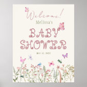 Poster d'Affiche de bienvenue Baby shower Wildlfow (Devant)