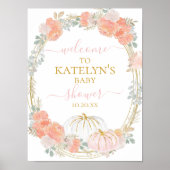 Poster d'Affiche de bienvenue Citrouille rose (Devant)