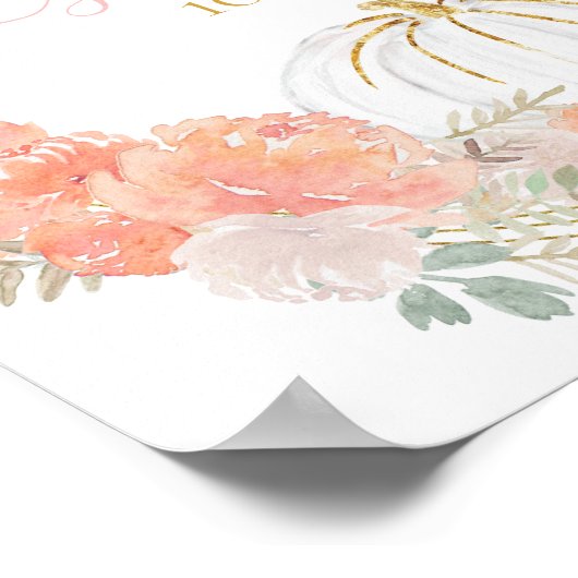 Poster d'Affiche de bienvenue Citrouille rose (Coin)