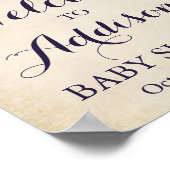 Poster d'Affiche de bienvenue de Baby shower de fl (Coin)