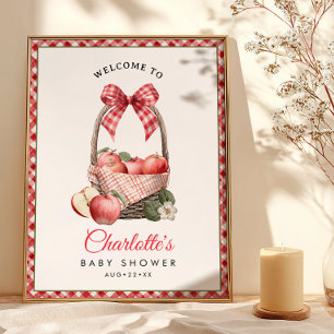 Poster d'Affiche de bienvenue de Baby shower rusti