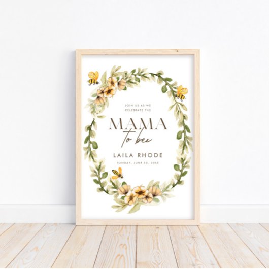 Poster d'Affiche de bienvenue du Baby shower Mama 