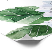 Poster d'Affiche de bienvenue Florale Blue Hydrang (Coin)