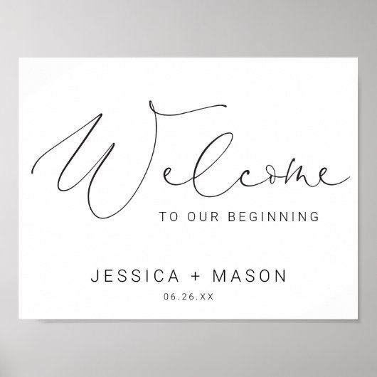 Poster d'Affiche de bienvenue Mariage à main minim (Devant)