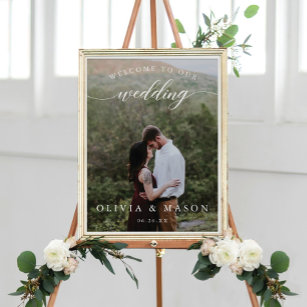 Poster d'Affiche de bienvenue mariage avec photo b